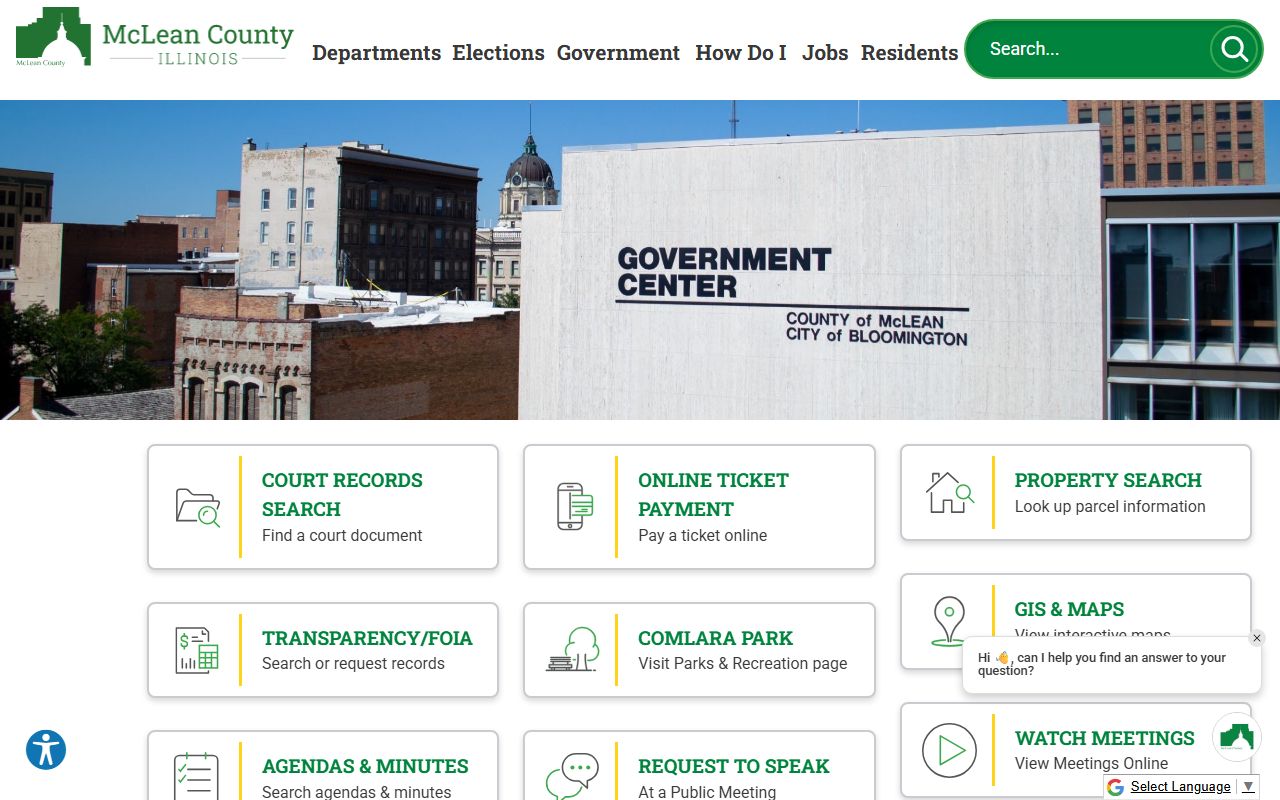 McLean County portal for Bloomington warrant records search