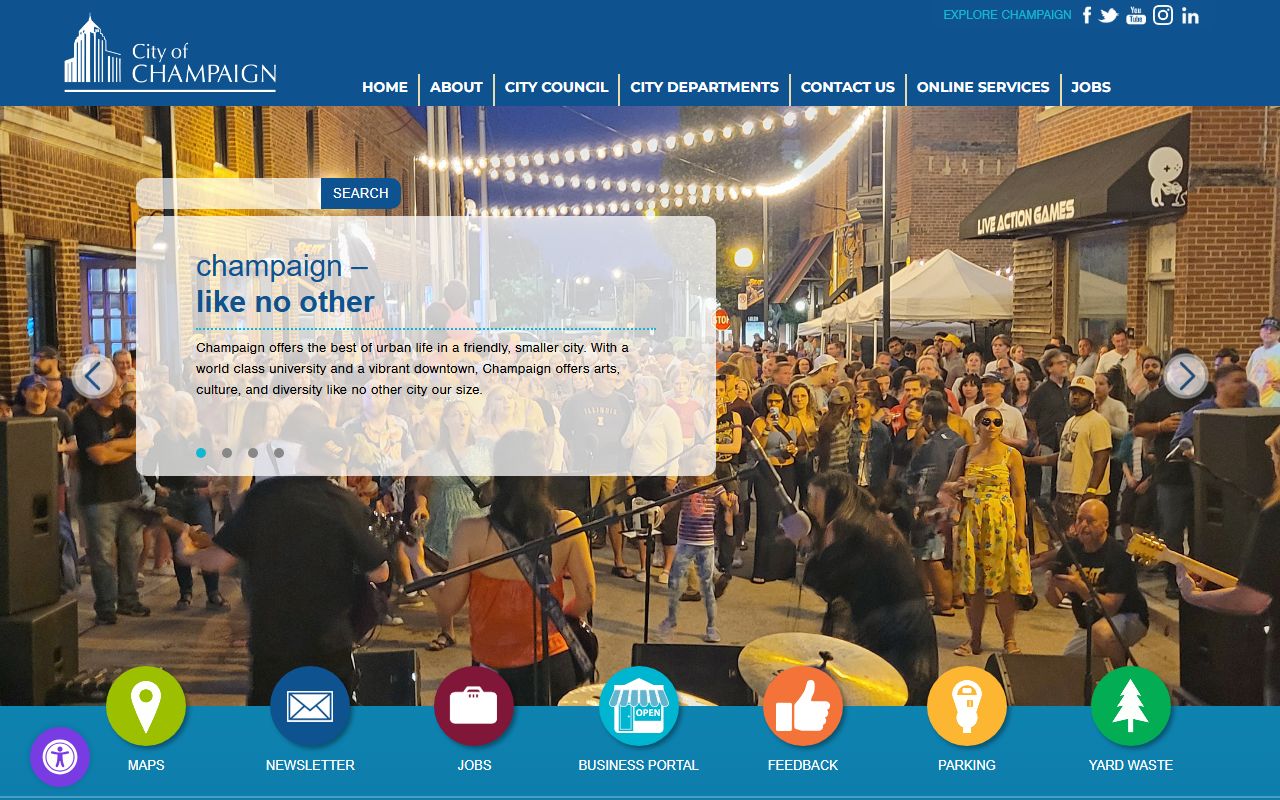 Champaign city portal for warrant records and police services