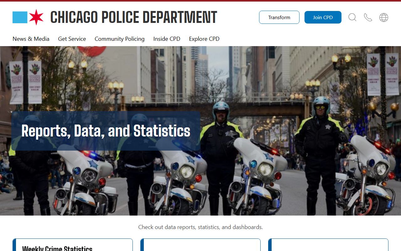 Chicago Police statistics and data page for warrant records research