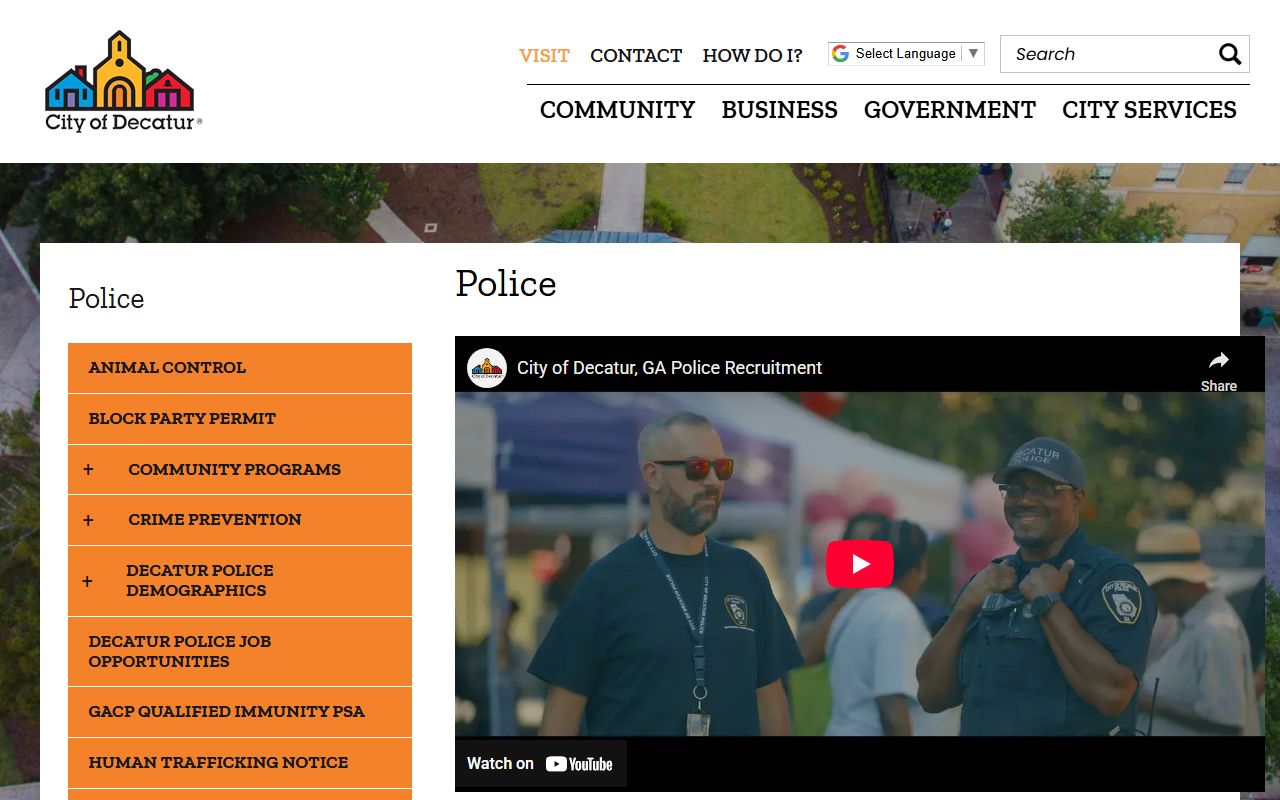 Decatur Police portal for warrant records and case information