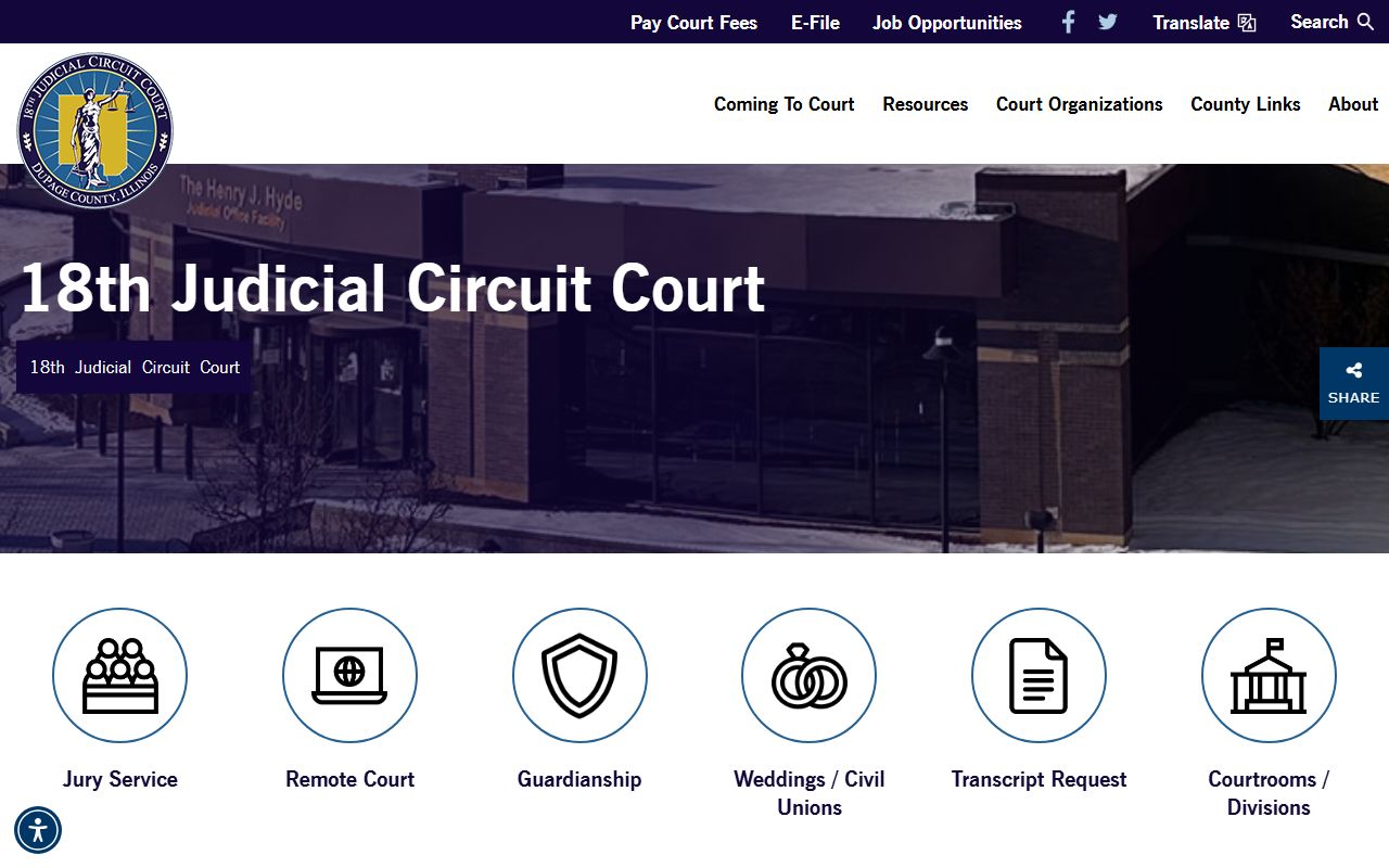 DuPage County courts website for Downers Grove warrant records