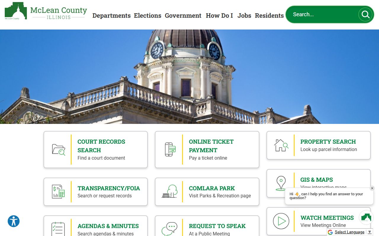 McLean County court portal for Normal warrant records search