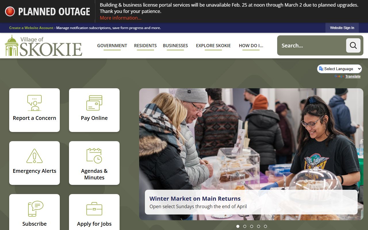 Skokie village portal for warrant records and police information