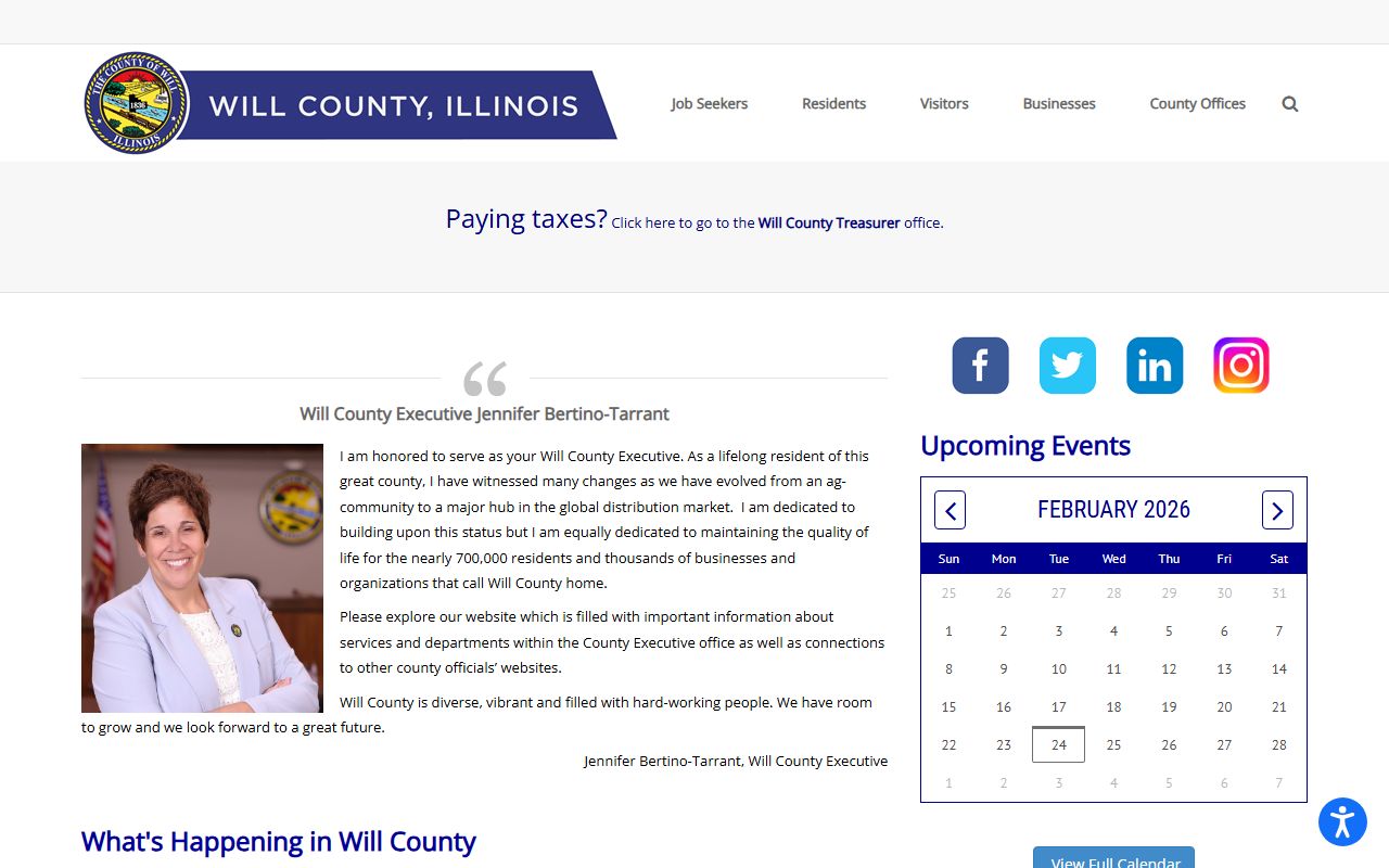 Will County portal for Tinley Park warrant records and court resources