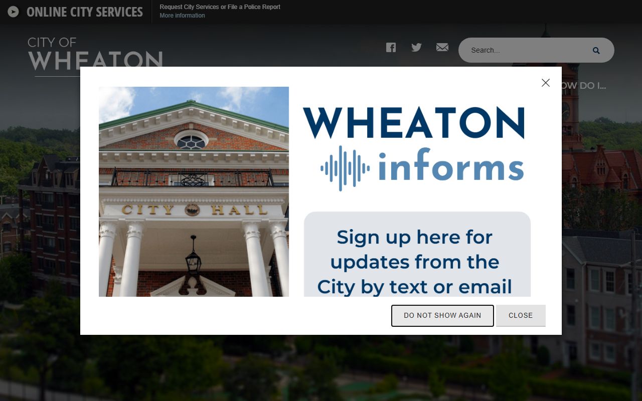 Wheaton city portal for warrant records and police department resources