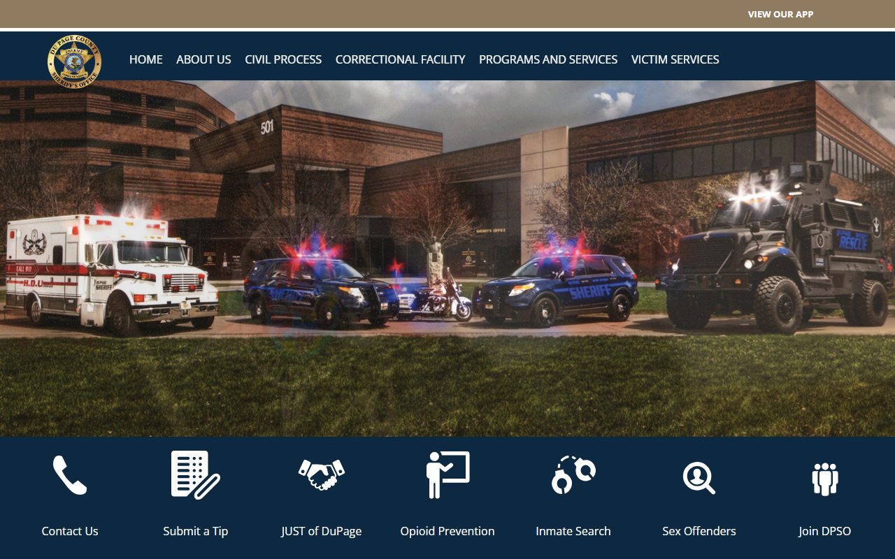 DuPage County Sheriff website for Wheaton warrant records