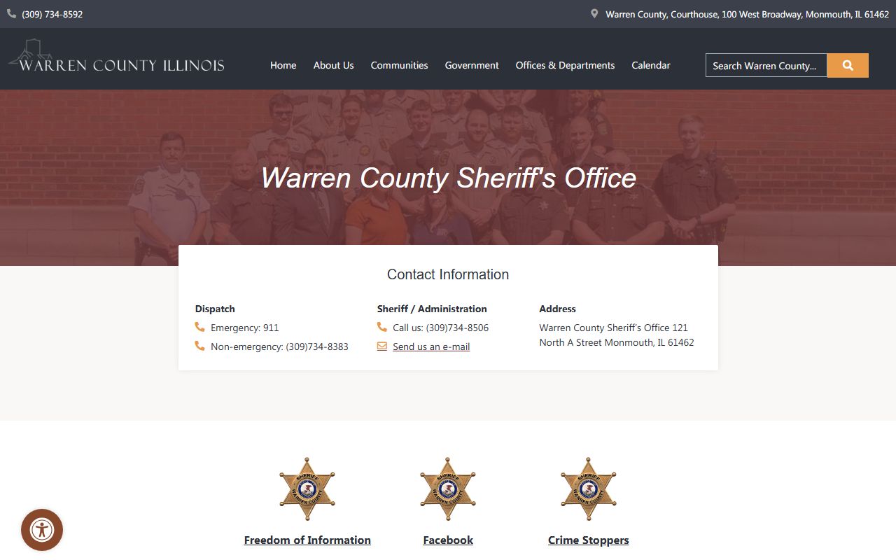 Warren County Sheriff office for warrant records searches