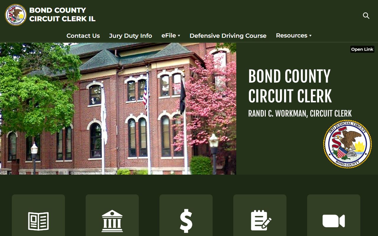 Bond County Circuit Clerk office page for warrant records