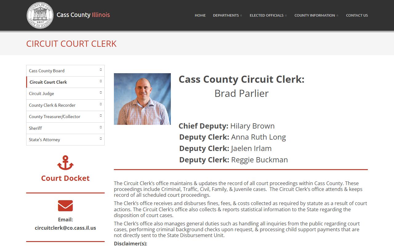 Cass County Circuit Clerk office for warrant records search
