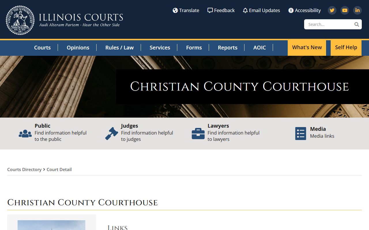 Christian County courthouse directory for warrant records