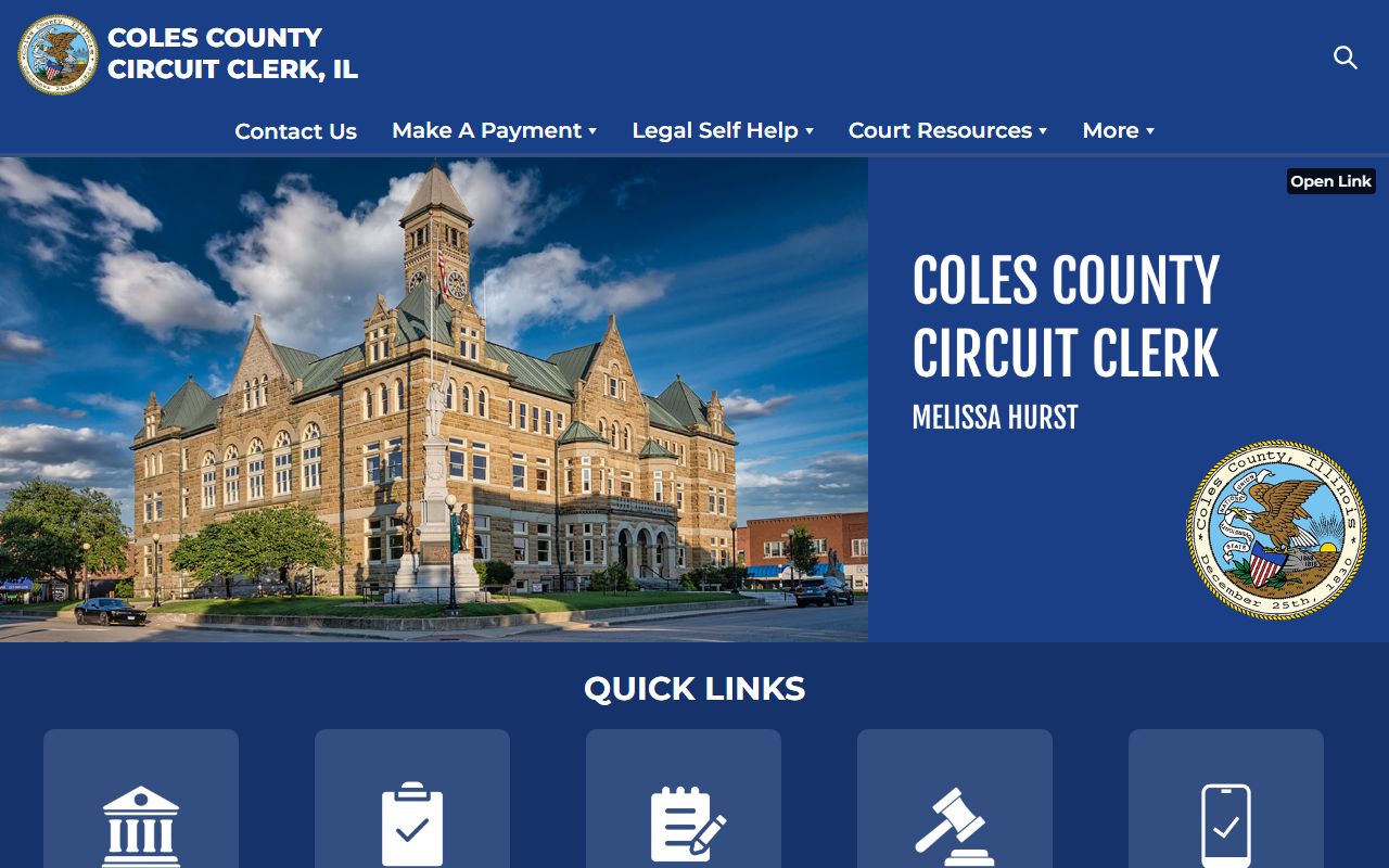 Coles County Circuit Clerk website for warrant records search