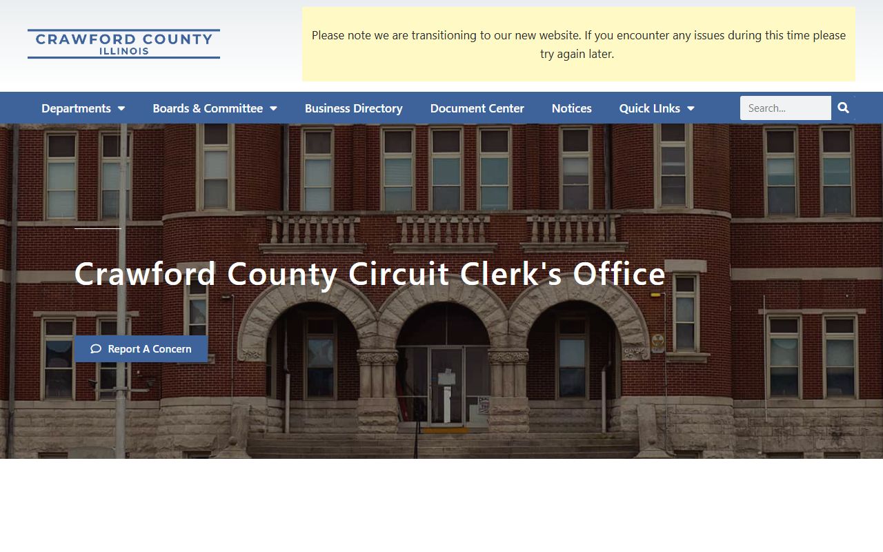 Crawford County Circuit Clerk page for warrant records search