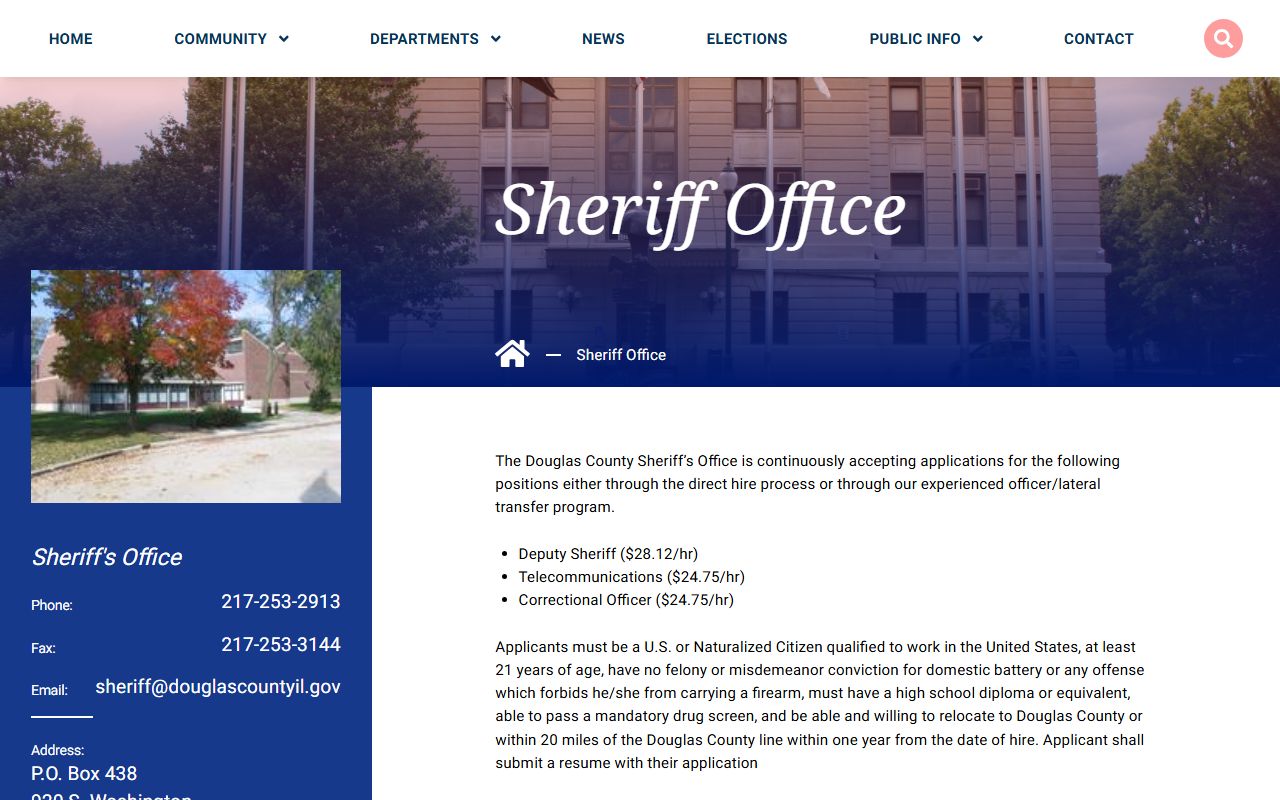 Douglas County Sheriff's Office for warrant records services