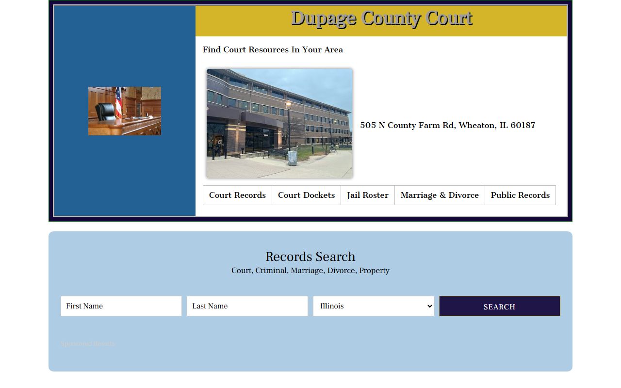 DuPage County court records portal for warrant records search