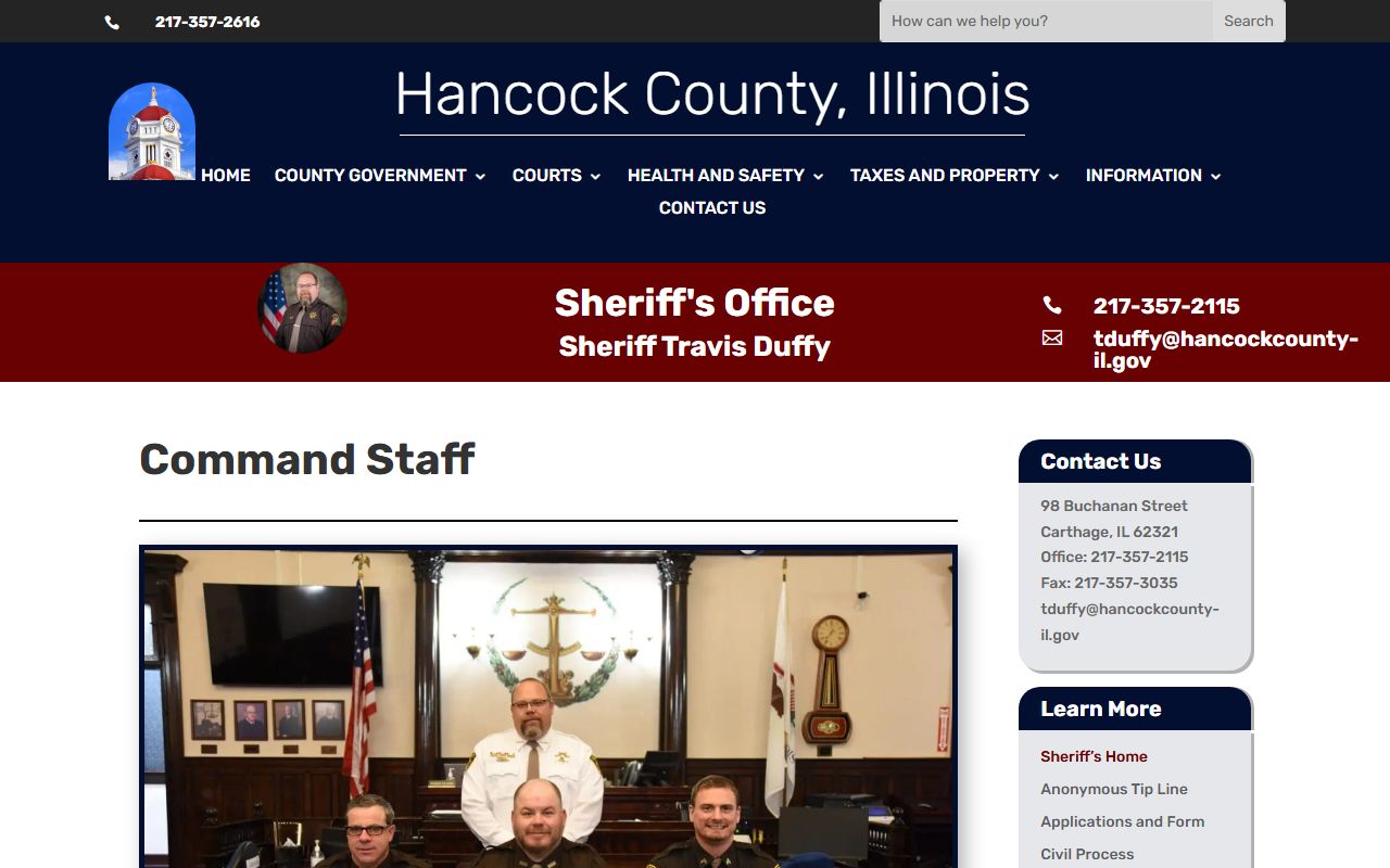 Hancock County Sheriff portal for warrant records services