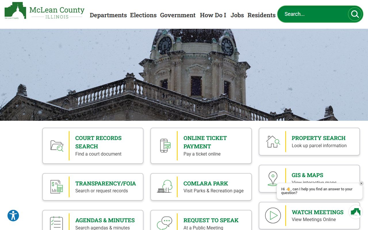 McLean County government portal for warrant records access
