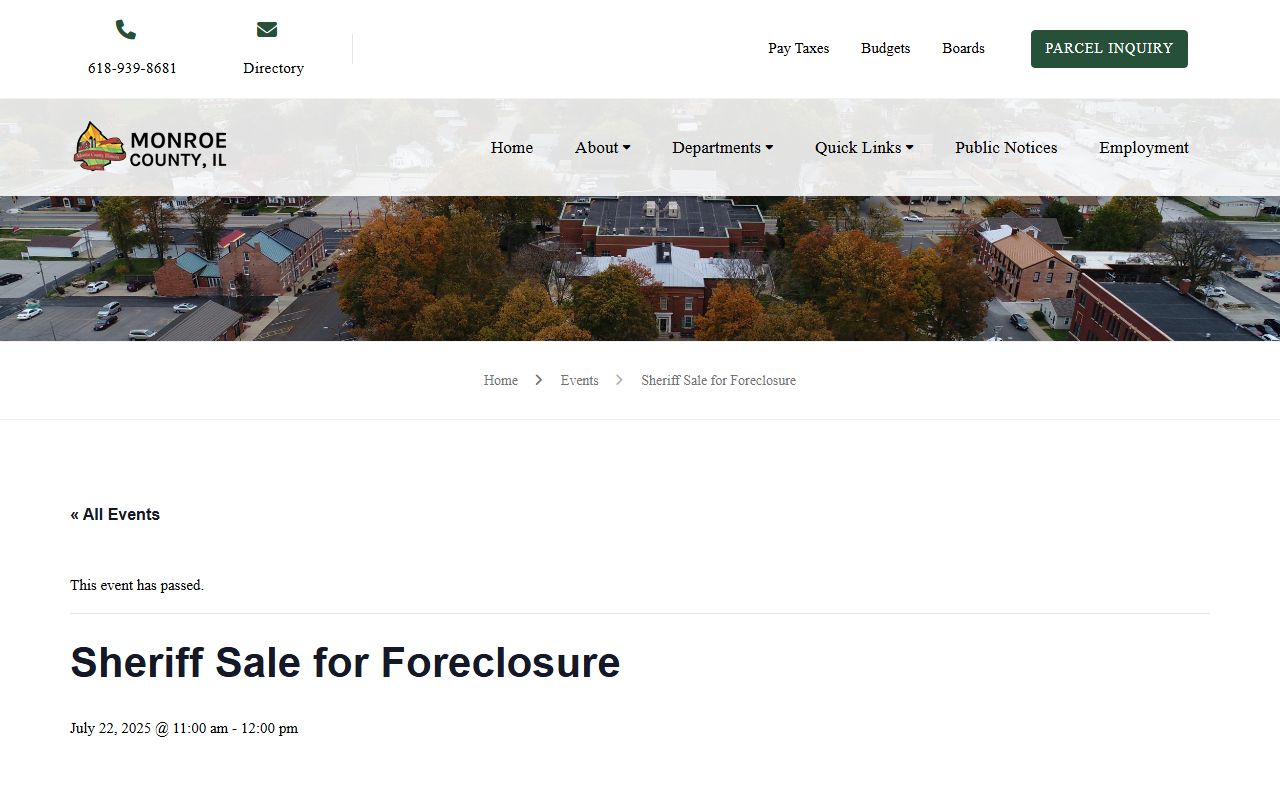 Monroe County Sheriff Office page for warrant records information