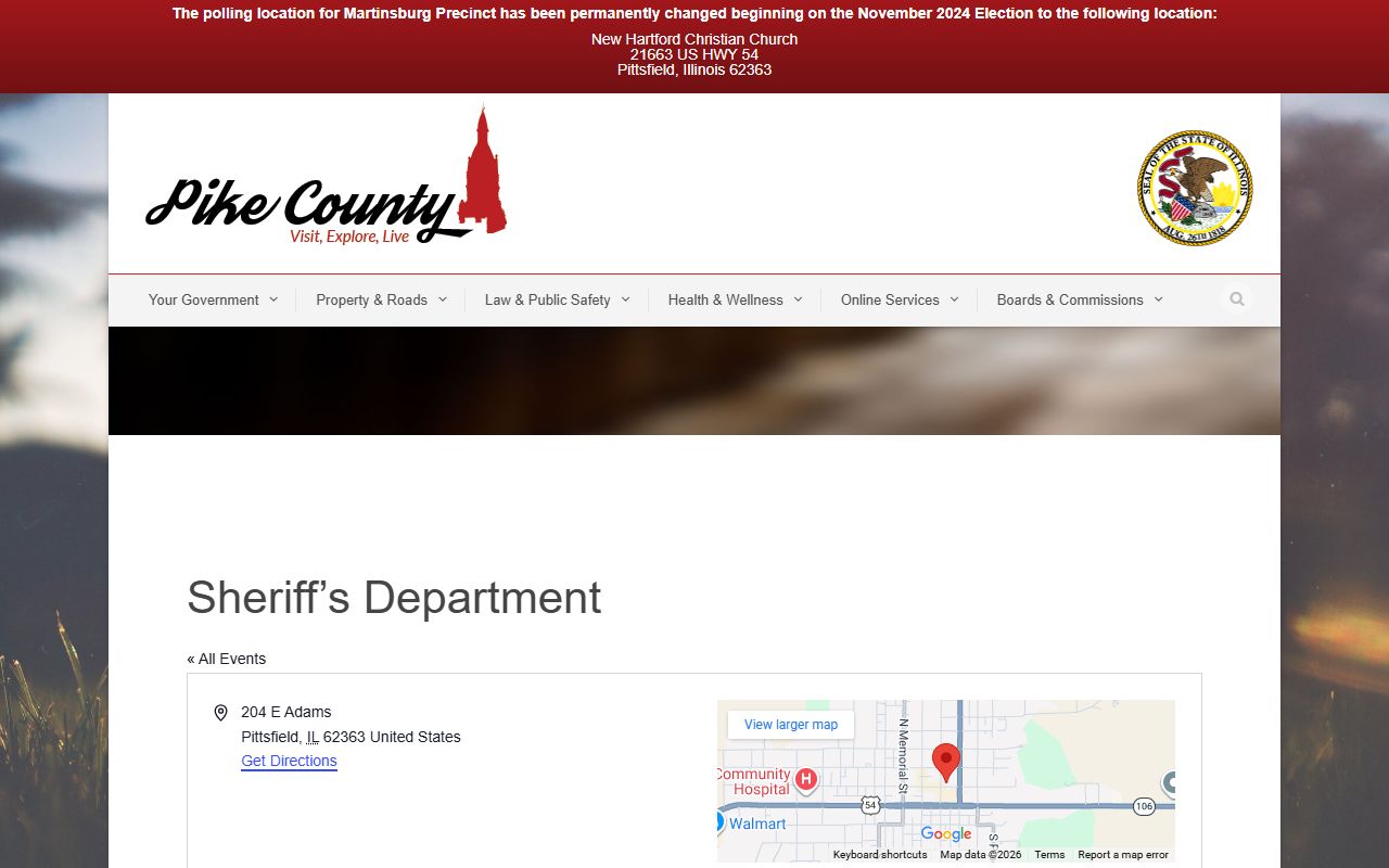 Pike County Sheriff office for warrant records search