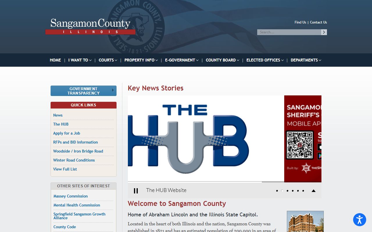Sangamon County government portal for warrant records search